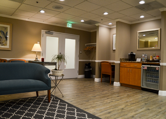 Pristine white front desk